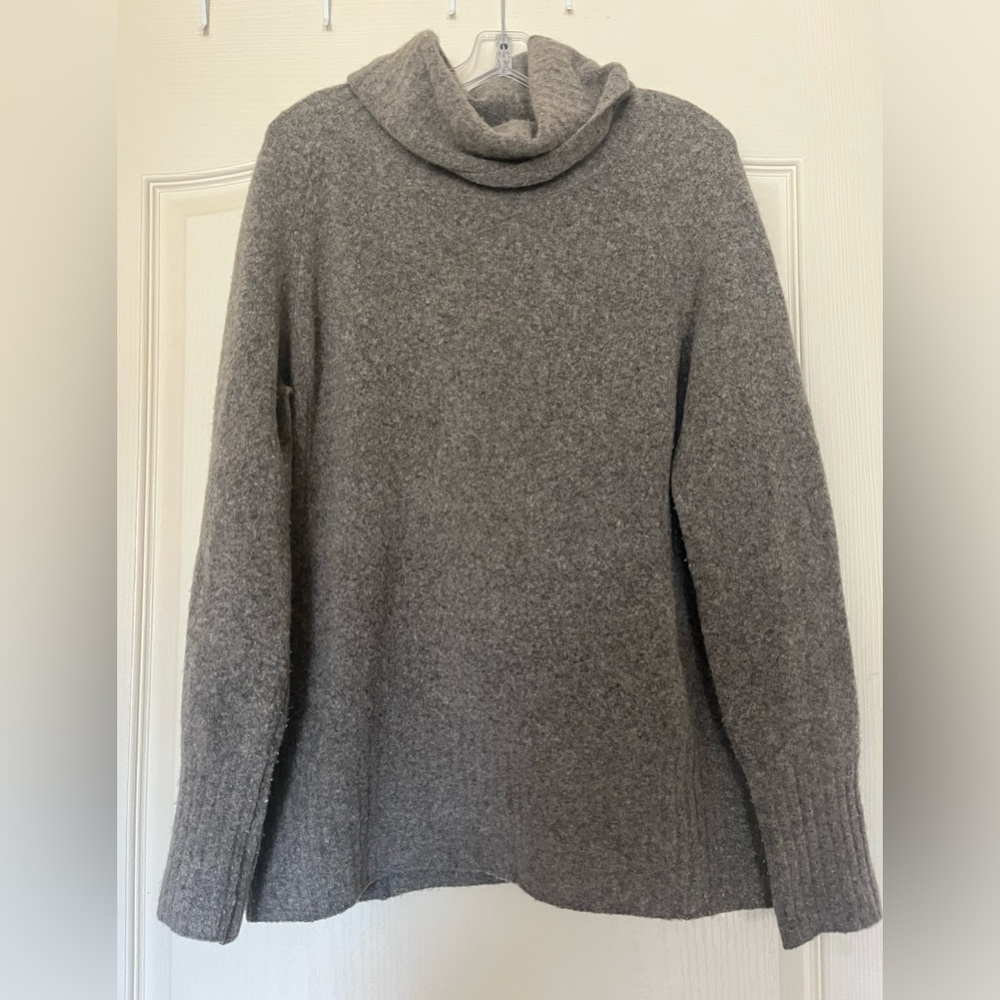 Aritzia Babaton Taupe Cowl Neck Sweater Merino Wool Blend Luxe Minimalist Knit S